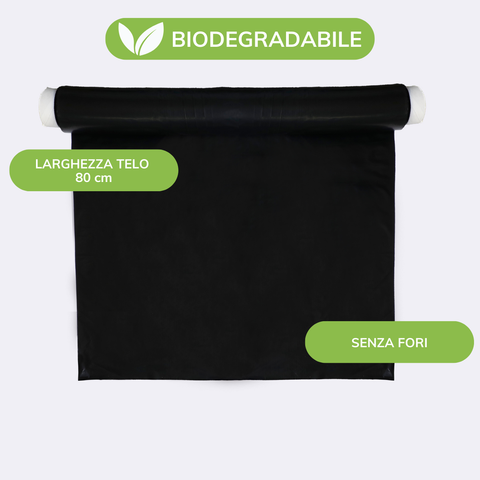 Telo Film Pacciamatura Biodegradabile - Senza Foro - Largo 80cm