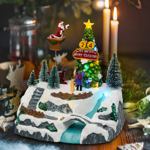 Villaggio Di Natale - Babbo Natale Addobba Innevato