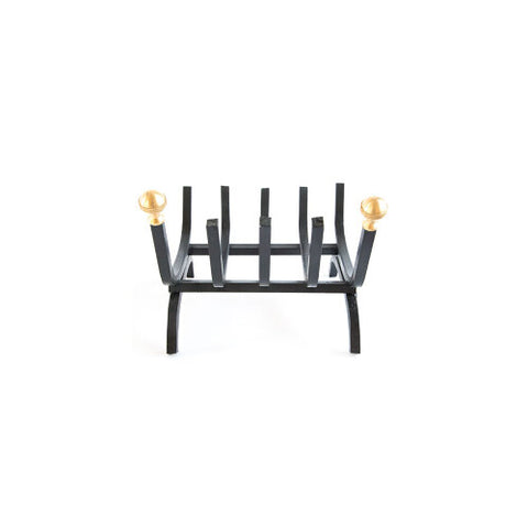 Porta legna 30 cm - pomelli in ottone - brucia legna per stufa e camino