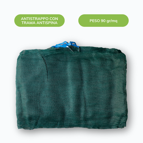Rete Raccolta Olive Antistrappo Antispina 90gr - Verde - Con Apertura Centrale e Angoli Rinforzati