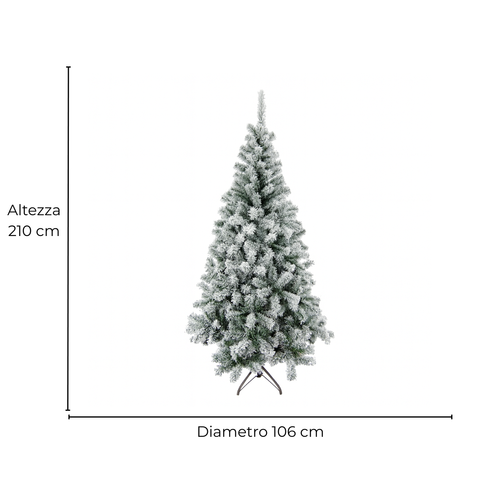Kit Albero Di Natale Canadian Innevato Addobbato H 210 cm