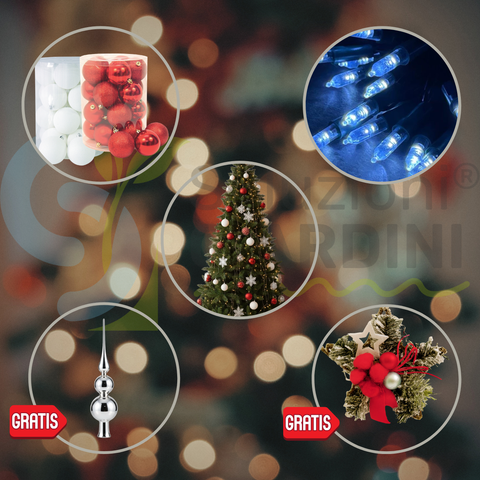 Kit Albero Di Natale Monte Fuji Addobbato H 180 cm