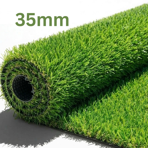 Prato Sintetico 35 MM - Rotolo Erba Sintetica Drenante per Giardini e Terrazze effetto Naturale