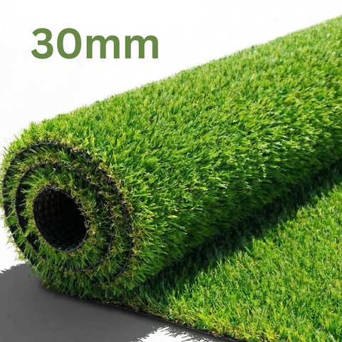 Prato Sintetico 30 MM - Rotolo Erba Sintetica Drenante per Giardini e Terrazze effetto Naturale