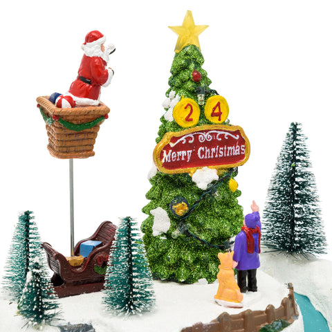 Villaggio Di Natale - Babbo Natale Addobba Innevato