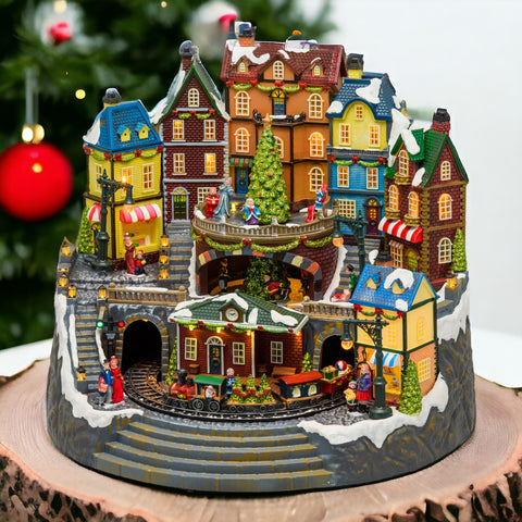Villaggio Big Di Babbo Natale - Albero - Trenini