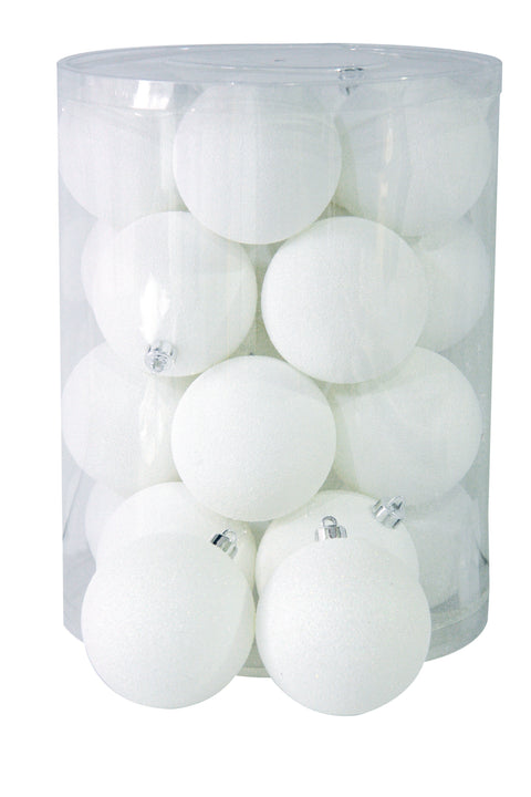 Confezione Palline Natale Bianco Matto/Glitter/Lucido 20 Pz