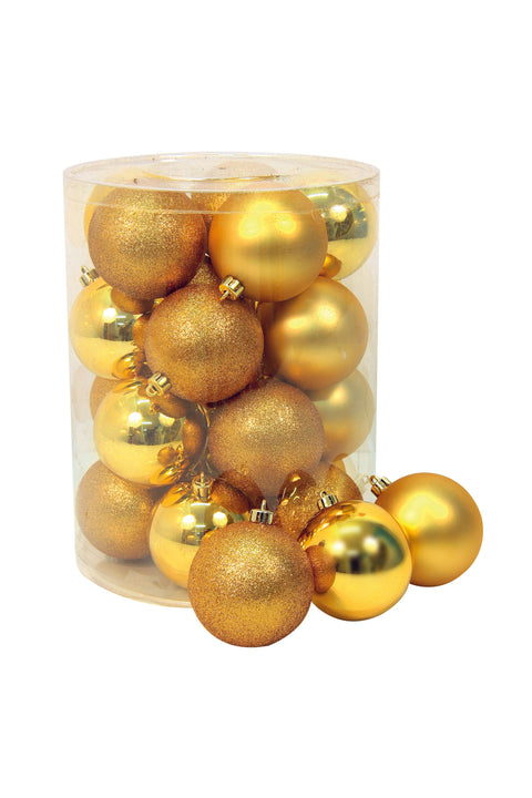 Confezione Palline Natale Oro Matto/Glitter/Lucido 20 Pz