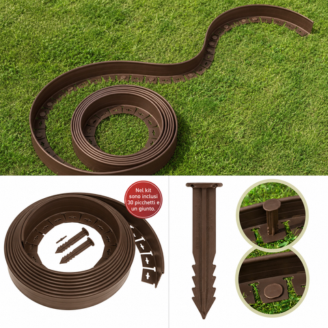Bordura Ad "L" 10 metri + Picchetti 30 Pz