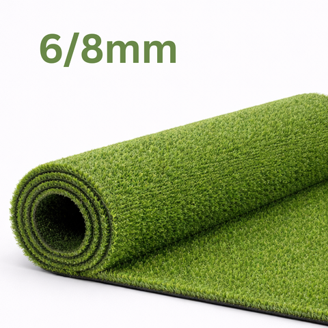 Prato Sintetico 6/8mm Erba Finta Calpestabile per Terrazze, Balconi, Giardini, Aree Gioco e Bordi Piscina