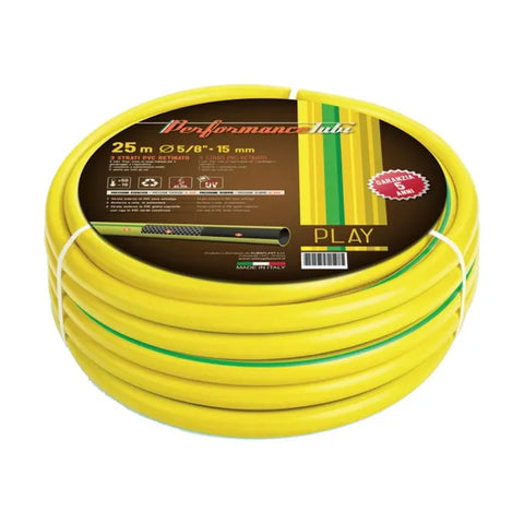 Tubo PLAY 1" Pollice 25mt - 3 Strati PVC - Giallo - Irrigazione Giardino