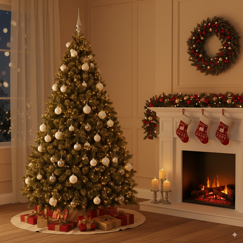 Kit Albero Di Natale Germogliato Addobbato H 240 cm