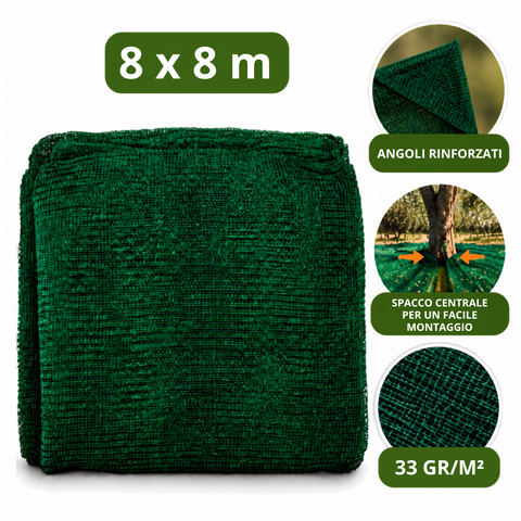 Rete Raccolta Olive 33 gr/m² - con Apertura Centrale e Angoli Rinforzati