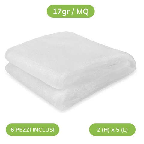 Telo Termico Protettivo Antigelo per Piante e Arbusti - 2 metri x 5 metri 17gr/mq