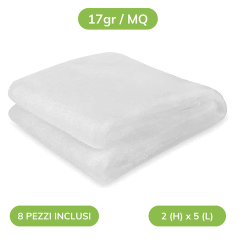 Telo Termico Protettivo Antigelo per Piante e Arbusti - 2 metri x 5 metri 17gr/mq