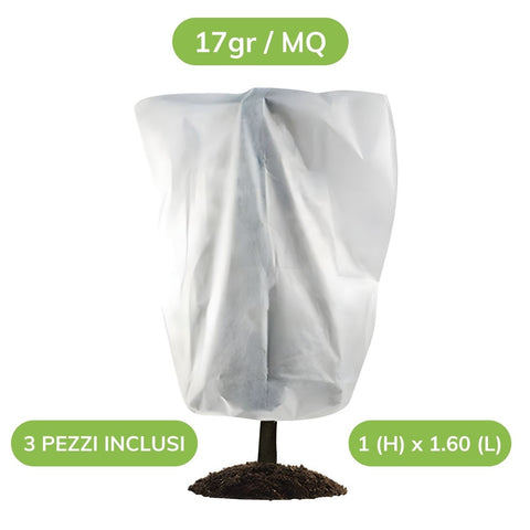 3 Cappucci Protezione Piante - 1x1,60mt - Copri Piante Inverno - Antigelo TNT 17gr/mq